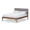 Baxton Studio Clifford Light Grey and Wood Finish Queen Size Platform Bed 135-7385 - alternate 5